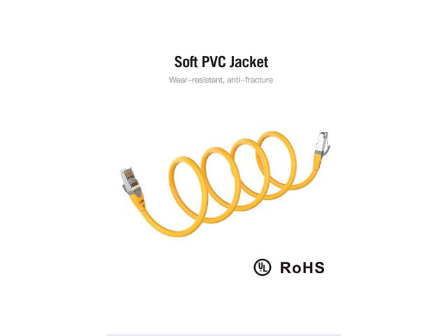 Сетевой кабель Vention Cat.6A SFTP Patch Cable 1.5M Yellow yL. - Фото 5