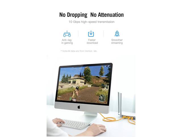 Сетевой кабель Vention Cat.6A SFTP Patch Cable 1.5M Yellow yL. - Фото 6