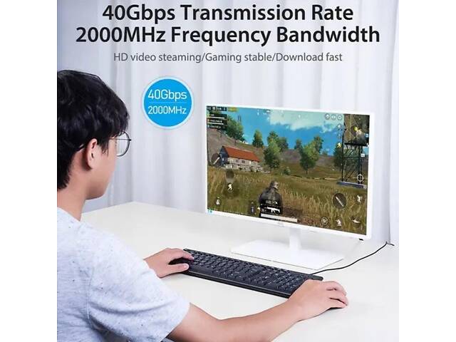 Мережевий кабель Vention Cat.8 SFTP Patch Cable 2M Black (IKABH) yL. - Фото 3