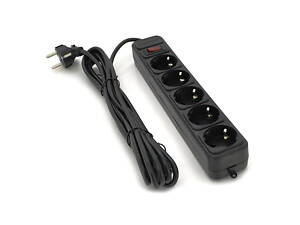 Сетевой удлинитель Gembird SP5, 220В 10А, 5 розеток, 4.5 м, Black, Q30