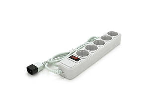 Мережевий подовжувач Gembird UPS SPG5-X-6G, 220 В 10 А, 5 розеток, 1.8 м, Gray, Q40