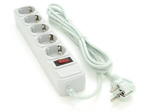 Сетевой удлинитель Maxxter SP5, 220В 10А, 5 розеток, 4.5 м, Gray, Q30