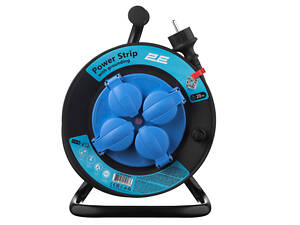 Мережевий подовжувач 2E 4XSchuko на котушці, ІР44, 3G*1.5мм, 20м, black (2E-CR4315IP44M20)