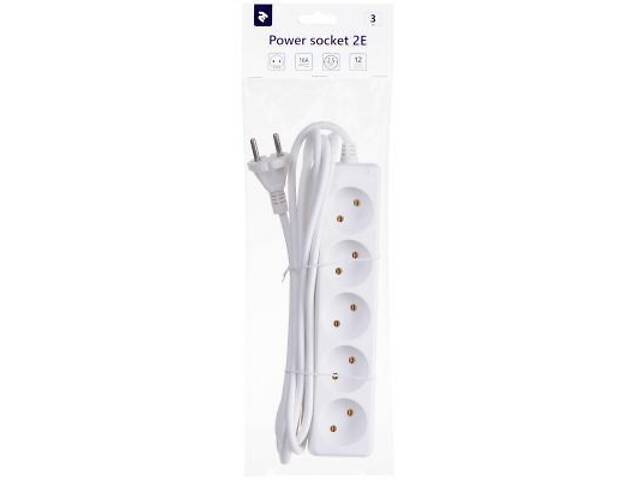 Мережевий подовжувач 2E 5 розеток, 3м (2E-U05M3) - Фото 3