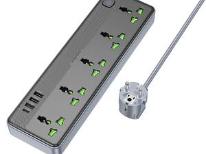 Мережевий подовжувач BOROFONE BAC4A Lord 5 position socket(1C3A)(EU) Black yL.