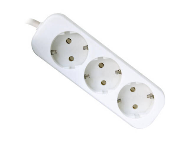 Мережевий подовжувач Defender E330 3.0 m 3 розетки white (99222) - Фото 1