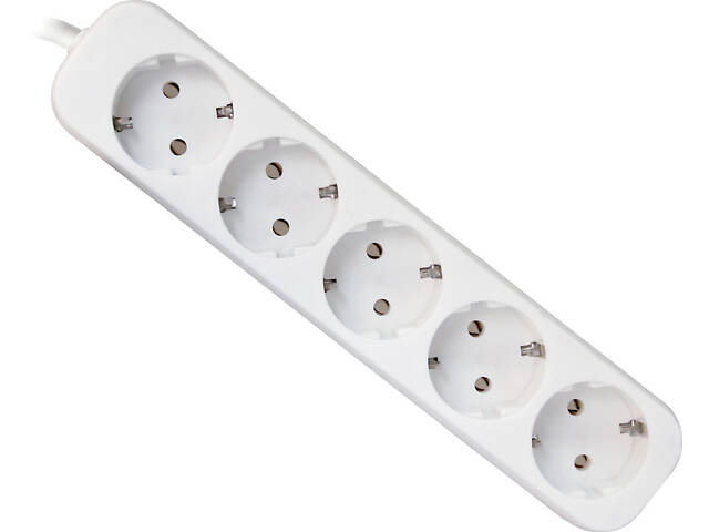 Сетевой удлинитель Defender E518 1.8 m 5 роз white (99229) - Фото 1