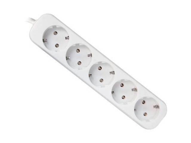 Мережевий подовжувач Defender E550 5.0 m 5 розеток white (99231) - Фото 1