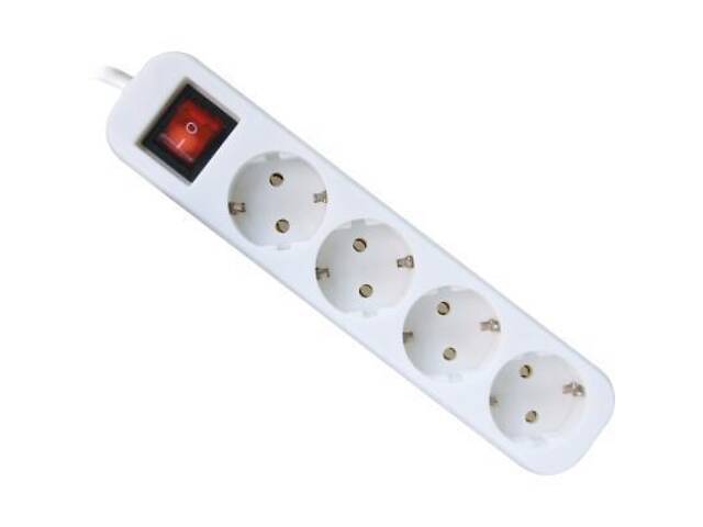 Мережевий подовжувач Defender S430 3.0 m 4 роз switch white (99238) - Фото 1