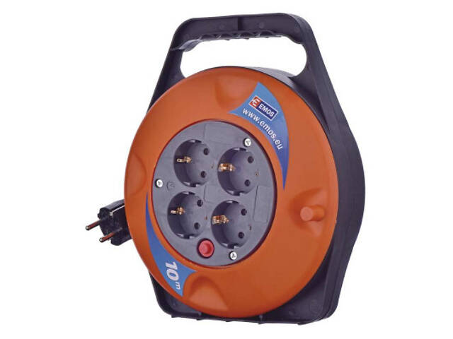 Мережевий подовжувач EMOS котушка 4 розетки, 10 м (P19510) - Фото 4