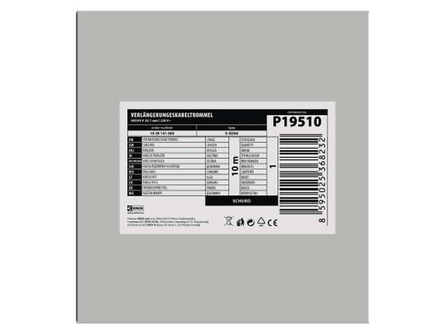 Мережевий подовжувач EMOS котушка 4 розетки, 10 м (P19510) - Фото 6