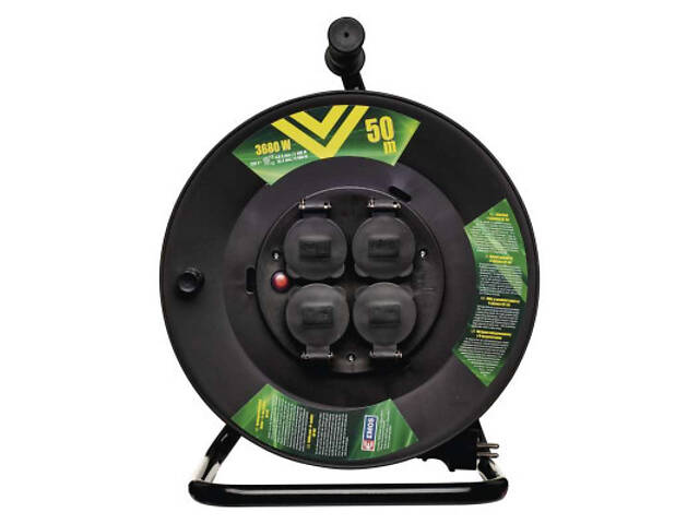 Мережевий подовжувач EMOS котушка 4 розетки, 50 м (P08250) - Фото 1