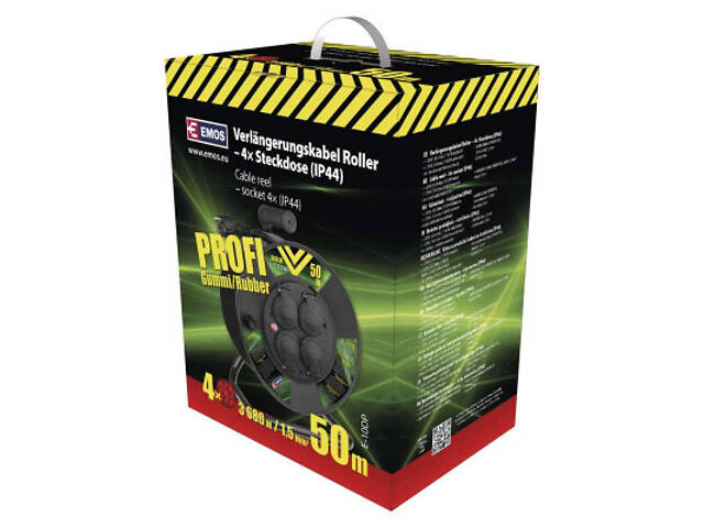 Мережевий подовжувач EMOS котушка 4 розетки, 50 м (P08250) - Фото 5
