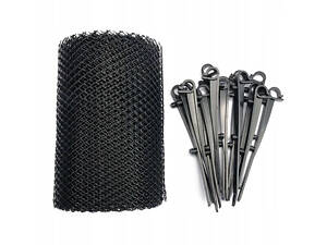 Сетка защитная для водостока от листьев 6 м х 18 см 15 крючков VOREL-69851