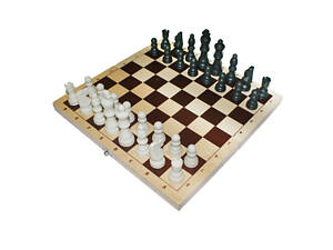 Шахи дерев'яні з пластиковими фігурами P300-3 (р-р дошки 29,5см*29,5см)