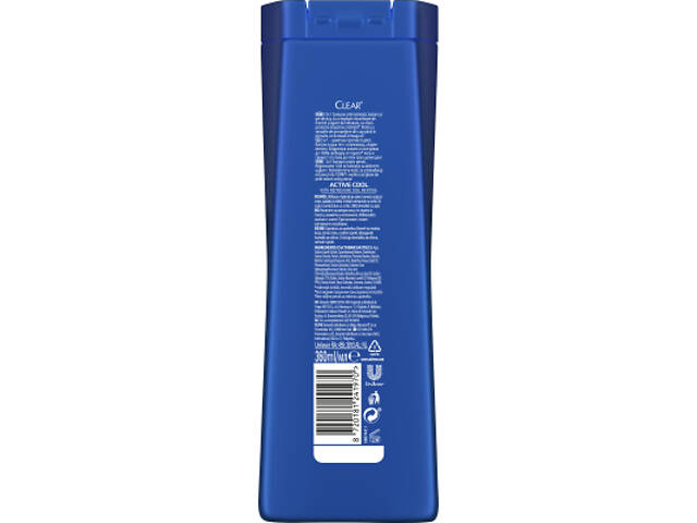 Шампунь Clear 3 в 1 для чоловіків Очищення з активованим вугіллям 360 мл (8720181241970) - Фото 2