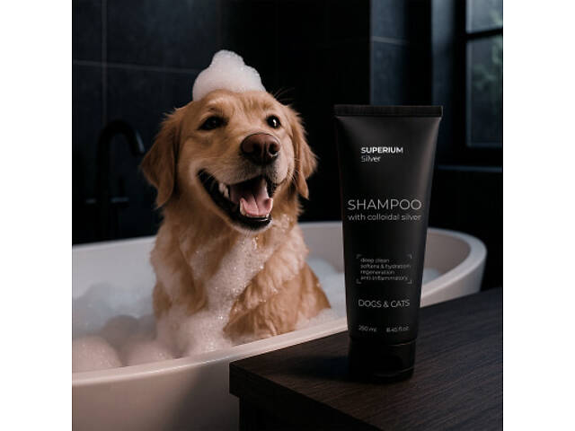 Шампунь для тварин Superium Срібло універсальний з колоїдним сріблом для котів і собак 250 мл (9106) - Фото 4