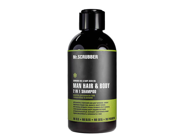 Шампунь для волос и гель для тела 2 in 1 Mr. Scrubber Man Hair & Body Shampoo, 250 мл