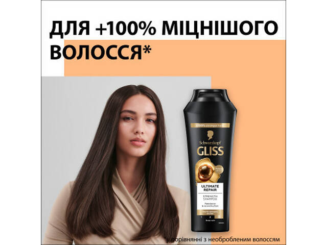 Шампунь Gliss Ultimate Repair для пошкодженого та сухого волосся 250 мл (9000100662918/9000100801416) - Фото 2