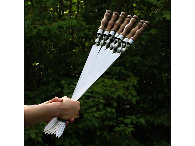 Шампури для Люля-кебаб із дерев'яною ручкою з неіржавкої сталі 6 шт. - Фото 2