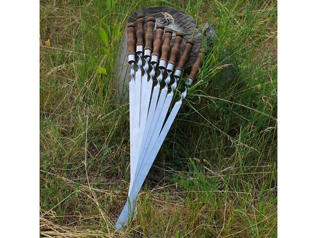 Шампури для Люля-кебаб із дерев'яною ручкою з неіржавкої сталі 6 шт. - Фото 3