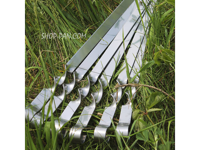 Шампури для Люля-кебаб із металевою ручкою з неіржавкої сталі 6 шт. - Фото 1