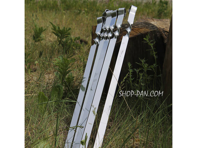 Шампури для Люля-кебаб із металевою ручкою з неіржавкої сталі 6 шт. - Фото 4