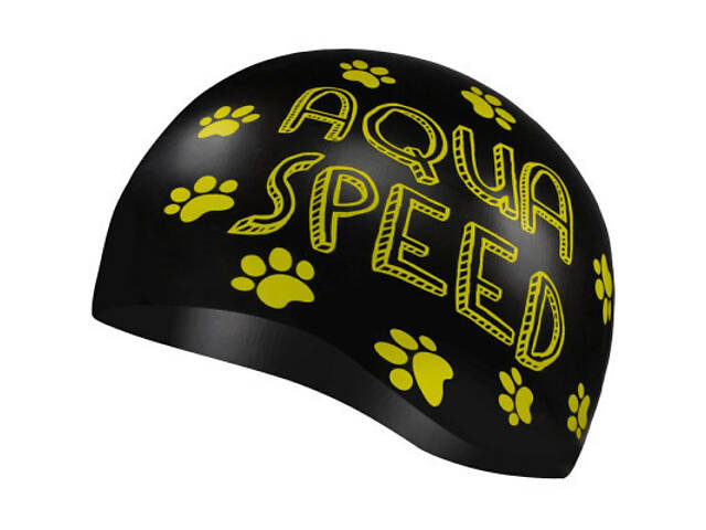 Шапка для плавання Aqua Speed Kiddie 142-07 60649 чорний, принт Діт OSFM (5905718606498) - Фото 2