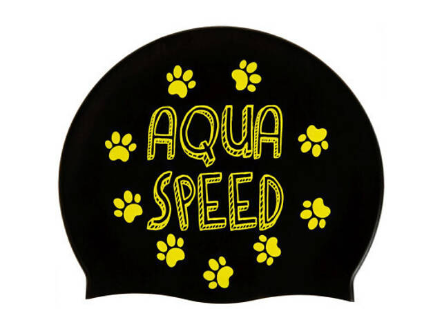 Шапка для плавання Aqua Speed Kiddie 142-07 60649 чорний, принт Діт OSFM (5905718606498) - Фото 4