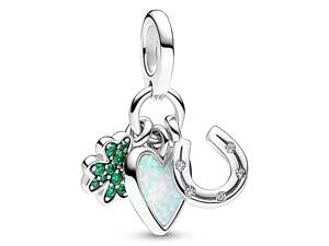 Шарм No Brand Четырехлистный клевер сердечко и тройная подкова 792755C01 (2551099612)