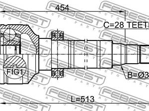 Шарнир равных угловых скоростей (ШРКШ) FEBEST 2711XC60S6RH