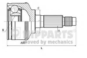 Шарнирный комплект, приводной вал NIPPARTS J2820913 на CHEVROLET LOVA седан (T250, T255)