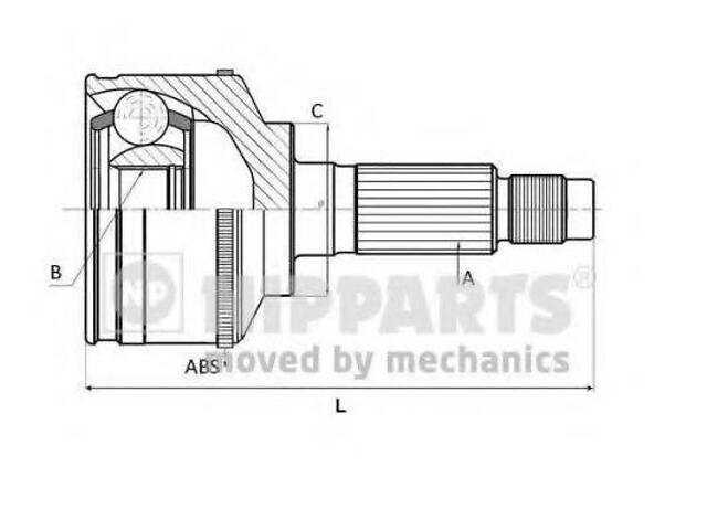 Шарнирный комплект, приводной вал NIPPARTS N2820324 на KIA CREDOS (K9A)