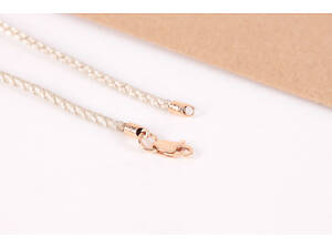 Шовковий бежевий шнурок із замком з червоного золота 700 SH-0016