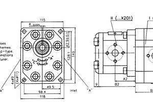 Шестеренчатый (шестерной) гидравлический насос Hydro-pack H 20A/C22X201 (серия 30 + серия 20)