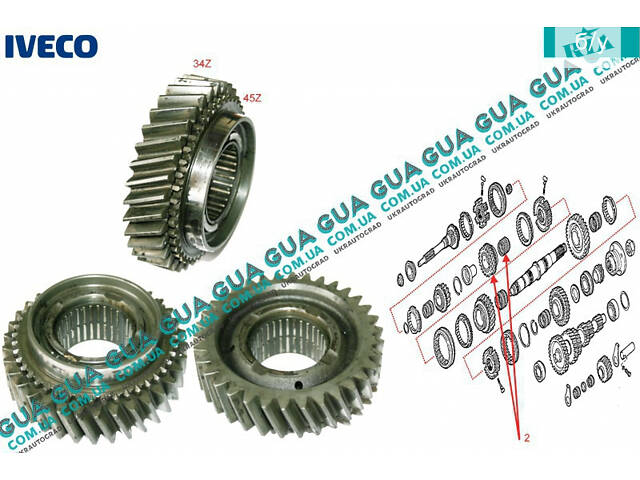 Шестерня ( зубчатое колесо ) 2 передача 34Z КПП 5-ти ступенчатой ( механической коробки переключения передач ) 8858632 I