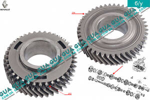 Шестерня Z43 (зубчасте колесо) 2 передача вторинного валу КПП 8200641095 Nissan/НІССАН KUBISTAR 1997-2008/КУБІСТАР 9