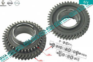 Шестерня Z43 (зубчатое колесо) 3 передача вторичного вала КПП 7700101623 Nissan / НИССАН INTERSTAR 1998-2010 / ИНТЭРСТАР