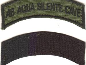 Шеврон 'AB Aqua Silente Cave' на липучці, 80х23мм. Новий!