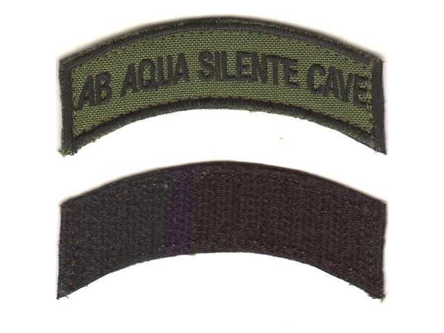 Шеврон 'AB Aqua Silente Cave' на липучці, 80х23мм. Новий! - Фото 1