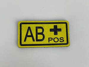 Шеврон на липучке 4 группа крови AB + POS ВСУ (ЗСУ) 7434 5х2,5 см