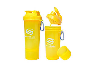 Шейкер planeta-sport 2-х камерный для спортивного питания Smart Shaker Slim FI-5054 Желтый