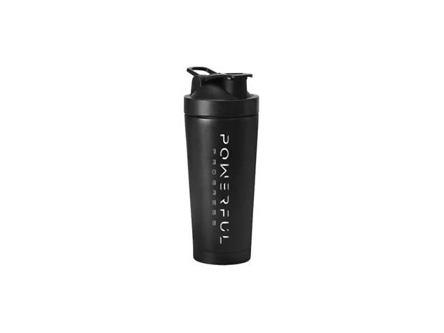 Шейкер Powerful Progress Shaker Steel 750 ml Black - Фото 1