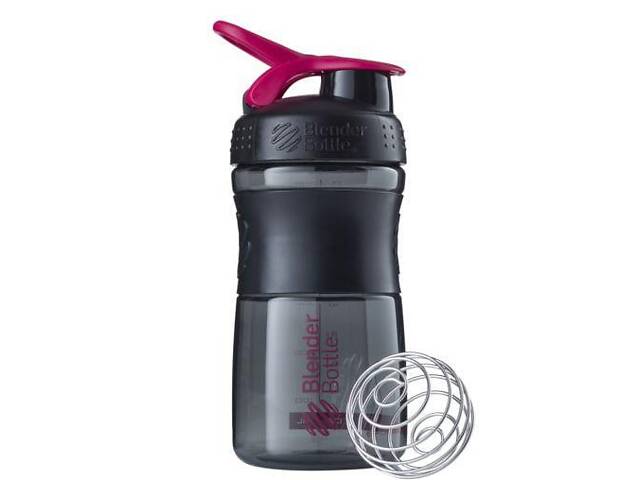 Шейкер спортивний (пляшка) BlenderBottle SportMixer Flip 20oz/590ml Black/Pink - Фото 1