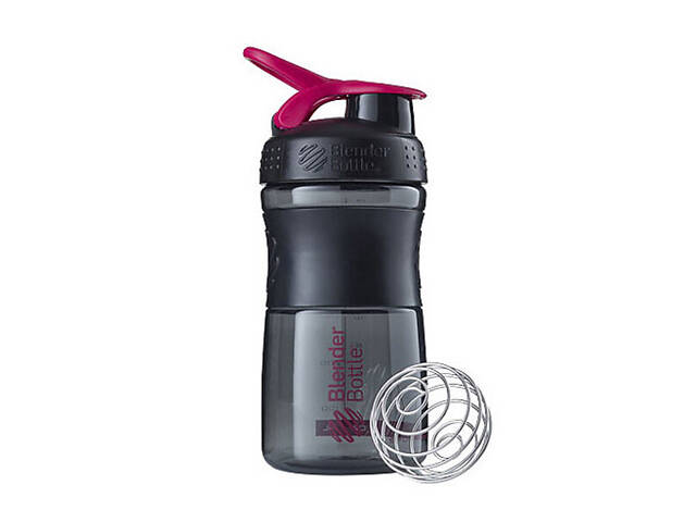Шейкер спортивний (пляшка) BlenderBottle SportMixer Flip 20oz/590ml Black/Pink - Фото 2