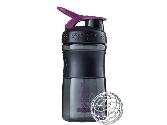 Шейкер спортивний (пляшка) BlenderBottle SportMixer Flip 20oz/590ml Black/Plum - Фото 1
