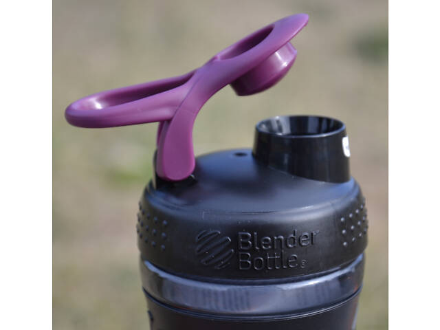Шейкер спортивний (пляшка) BlenderBottle SportMixer Flip 20oz/590ml Black/Plum - Фото 5