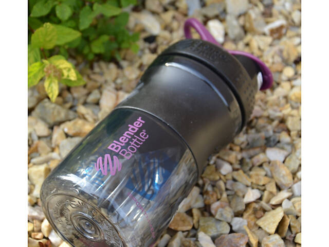 Шейкер спортивний (пляшка) BlenderBottle SportMixer Flip 20oz/590ml Black/Plum - Фото 7