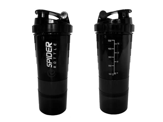 Шейкер спортивний EasyFit Spider 0,5 л Чорний - Фото 1