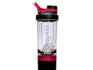 Шейкер спортивний з контейнером Casno 600 мл KXN-1199 з вінчиком Сірий/Червоний